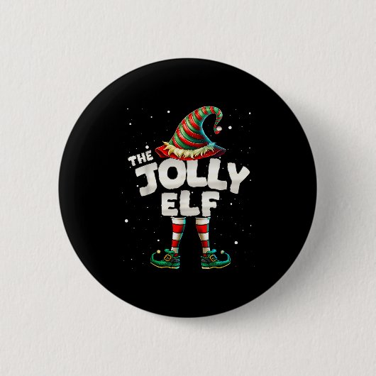 I'm The Jolly Elf Family Matching Group Christmas Ronde Button 5,7 Cm (Voorkant)