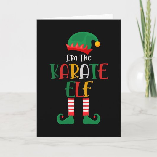 Im The Karate Elf Matching Christmas Kaart (Voorkant)