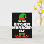 I'm The Kitchen Manager Elf Family Pajama Christma Kaart (Gele Bloem)