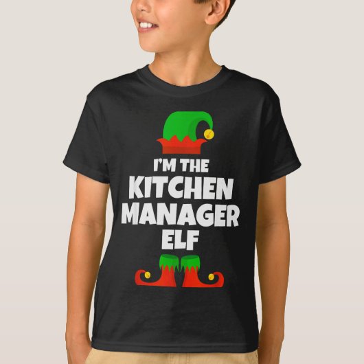 I'm The Kitchen Manager Elf Family Pajama Christma T-shirt (Voorkant)