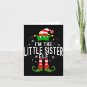 I'm The Little Sister Elf Christmas Family Pjs Cos Kaart (Voorkant)