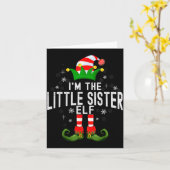 I'm The Little Sister Elf Christmas Family Pjs Cos Kaart (Gele Bloem)