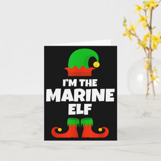 I'm The Marine Elf Family Pajama Christmas Biology Kaart (Gele Bloem)