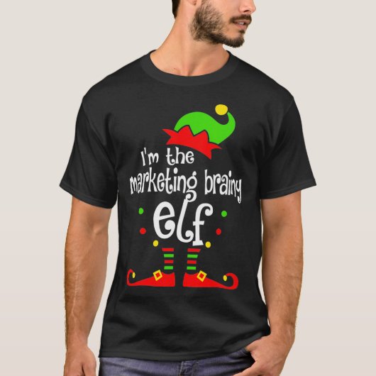 Im The Marketing Brainy Elf Xmas Family Friend Chr T-shirt (Voorkant)