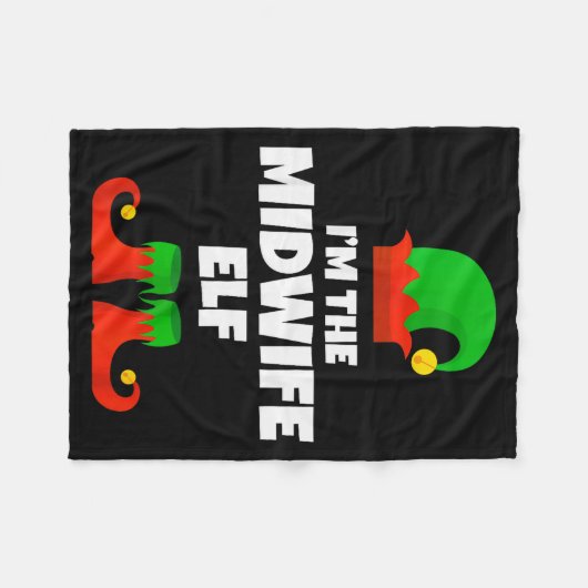 I'm The Midwife Elf Family Pajama Christmas Funny Fleece Deken (Voorkant (Horizontaal))