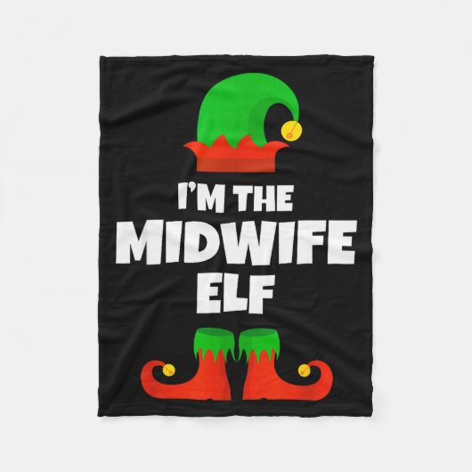 I'm The Midwife Elf Family Pajama Christmas Funny  Fleece Deken (Voorkant)