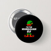 I'm The Mongolian Elf Family Pajama Christmas Funn Ronde Button 5,7 Cm (Voorkant /achterkant)