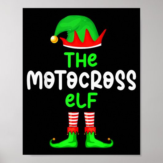 I'm The Motocross Elf Dirt Bike Christmas Matching Poster (Voorkant)