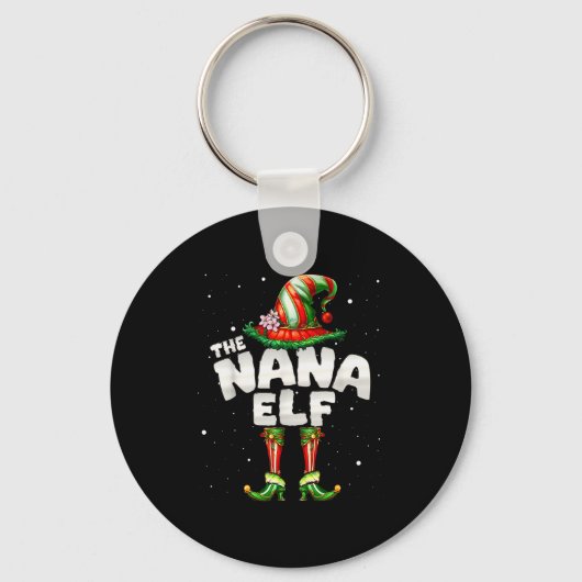 I'm The Nana Elf Family Matching Group Christmas Sleutelhanger (Voorkant)