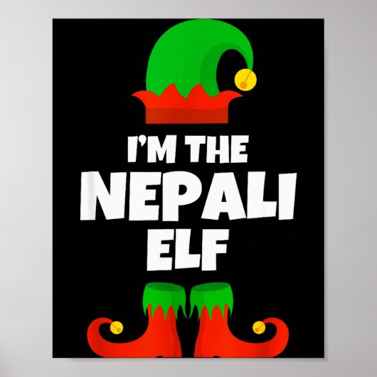 I'm The Nepali Elf Family Pajama Christmas Funny N Poster (Voorkant)
