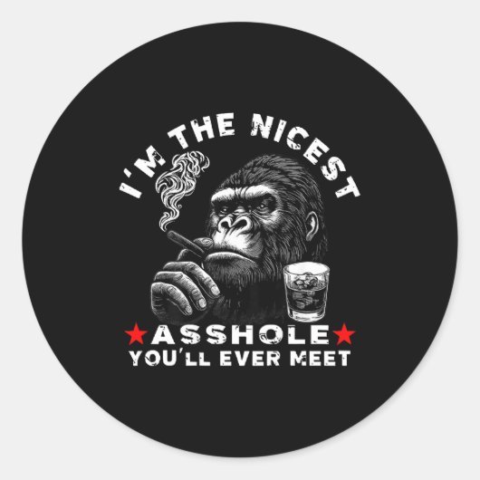 I'm The Nicest Hole You'll Ever Meet Monkey (on Ba Ronde Sticker (Voorkant)