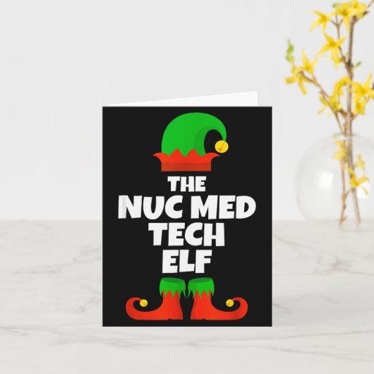 I'm The Nuc Med Tech Elf Family Pajama Christmas F Kaart (Gele Bloem)