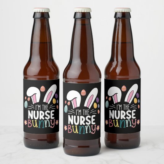 I'm The Nurse Bunny Easter Matching Bier Etiket (Flessen)