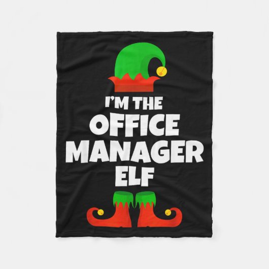 I'm The Office Manager Elf Family Pajama Christmas Fleece Deken (Voorkant)