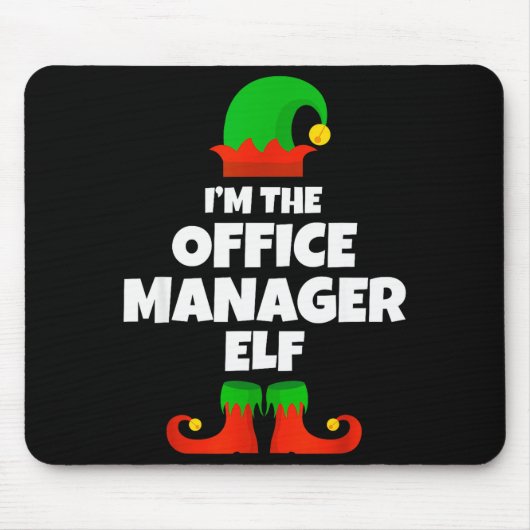 I'm The Office Manager Elf Family Pajama Christmas Muismat (Voorkant)