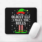 I'm The Oldest Elf Funny Christmas Family Matching Muismat (Met muis)