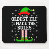 I'm The Oldest Elf Funny Christmas Family Matching Muismat (Voorkant)