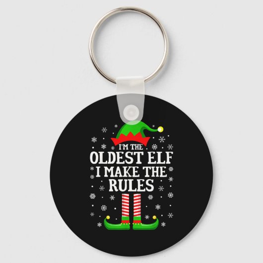 I'm The Oldest Elf Funny Christmas Family Matching Sleutelhanger (Voorkant)