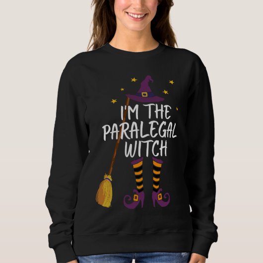 I'm The Paralegal Witch Funny Halloween Law Costum Trui (Voorkant)