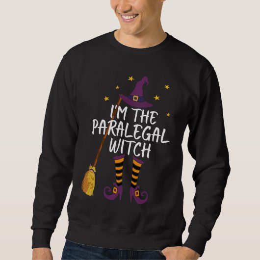 I'm The Paralegal Witch Funny Halloween Law Costum Trui (Voorkant)