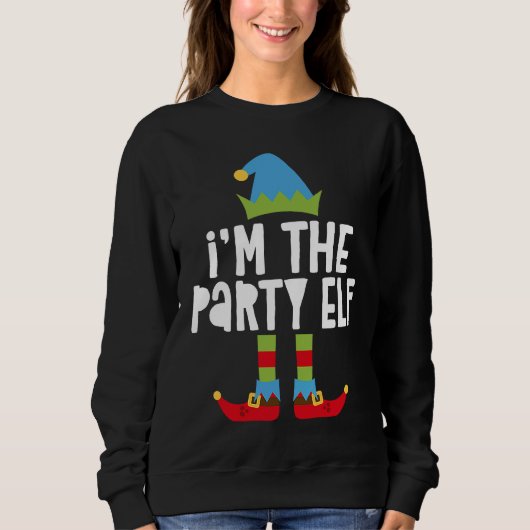 I'm The Party Elf T  Matching Christmas Costume Trui (Voorkant)