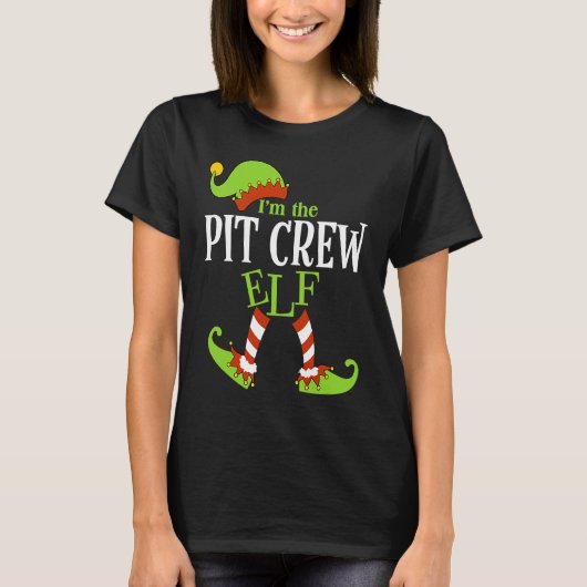 I'm The PIT CREW Elf Family Group Matching PJ Chri T-shirt (Voorkant)