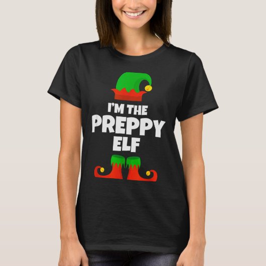 I'm The Preppy Elf Family Pajama Christmas Funny T-shirt (Voorkant)
