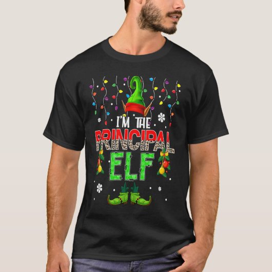 I'm The Principal Elf Xmas Leopard Elf Costume  Fa T-shirt (Voorkant)