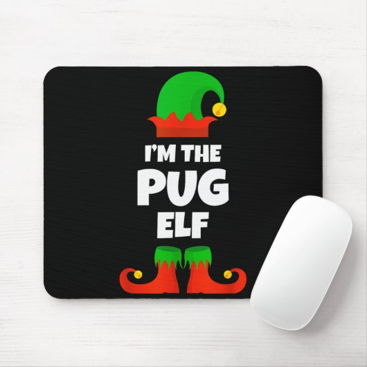 I'm The Pug Elf Family Pajama Christmas Funny Dog Muismat (Met muis)