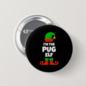 I'm The Pug Elf Family Pajama Christmas Funny Dog Ronde Button 5,7 Cm (Voorkant /achterkant)