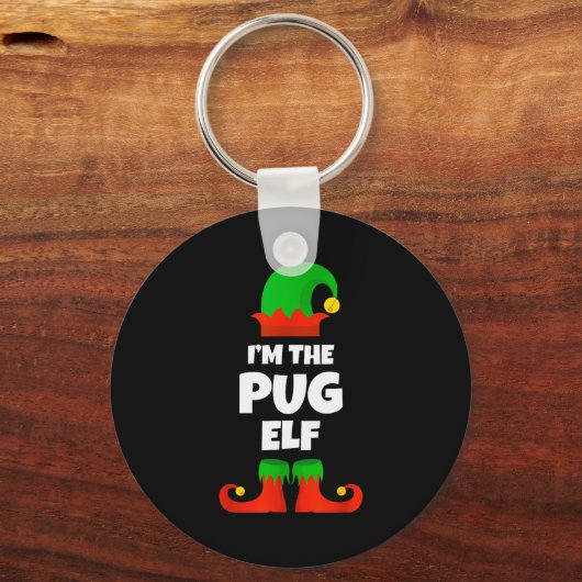 I'm The Pug Elf Family Pajama Christmas Funny Dog  Sleutelhanger (Voorkant)