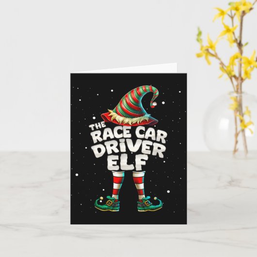 I'm The Race Car Driver Elf Family Matching Group  Kaart (Gele Bloem)