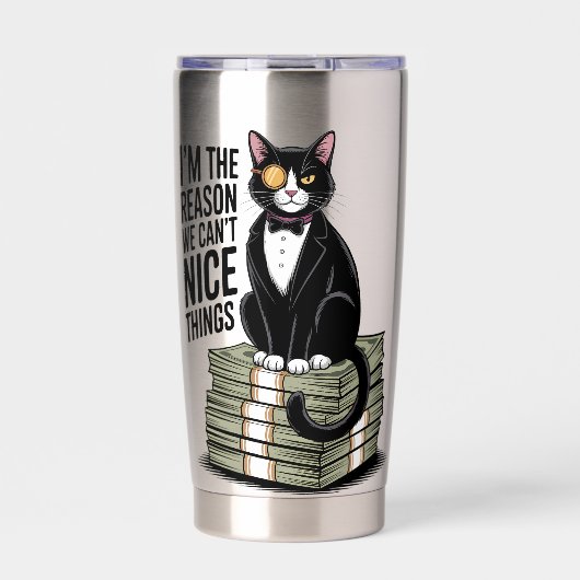 I'm The Reason Nice Things Funny Cat Gift Geïsoleerde Drinkbeker (Voorkant)