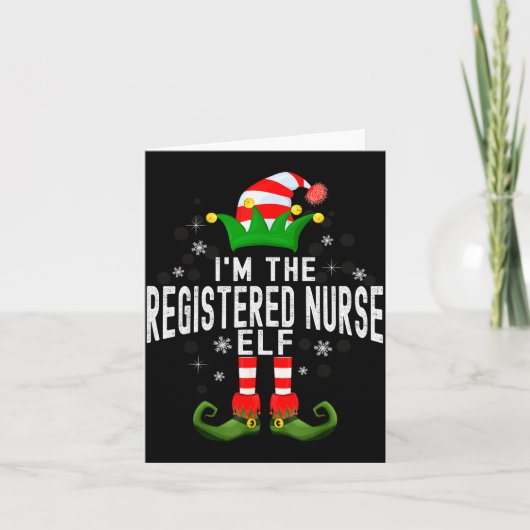 I'm The Registered Nurse Elf Christmas Family Pjs  Kaart (Voorkant)