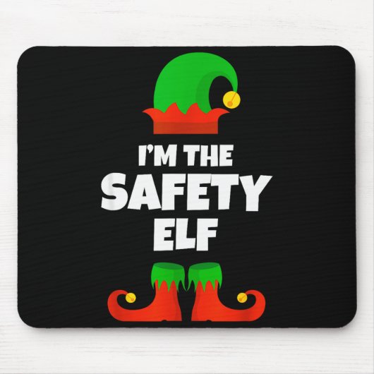 I'm The Safety Elf Family Pajama Christmas Funny Muismat (Voorkant)