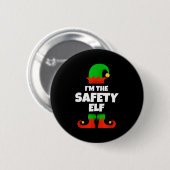 I'm The Safety Elf Family Pajama Christmas Officer Ronde Button 5,7 Cm (Voorkant /achterkant)