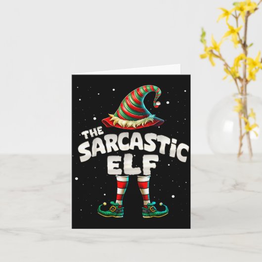 I'm The Sarcastic Elf Family Matching Group Christ Kaart (Gele Bloem)