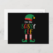 Im The Sassy Elf Matching Kerstmis 2021 Briefkaart (Voorkant / Achterkant)