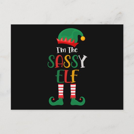 Im The Sassy Elf Matching Kerstmis 2021 Briefkaart (Voorkant)