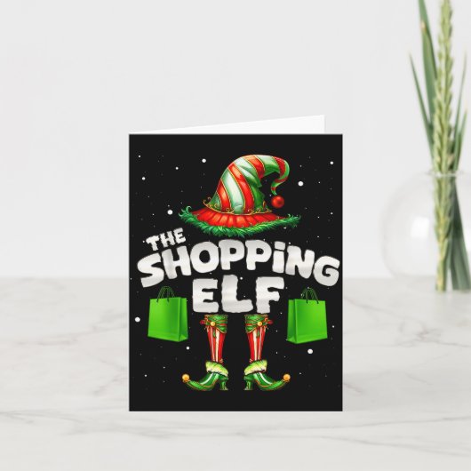 I'm The Shopng Elf Family Matching Group Christmas Kaart (Voorkant)