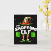 I'm The Shopng Elf Family Matching Group Christmas Kaart (Gele Bloem)