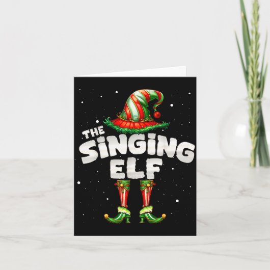 I'm The Singing Elf Family Matching Group Christma Kaart (Voorkant)