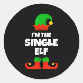 I'm The Single Elf Family Pajama Christmas Funny Ronde Sticker (Voorkant)