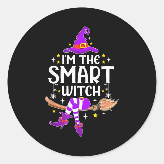 I'm The Smart Witch Halloween Matching Group Costu Ronde Sticker (Voorkant)