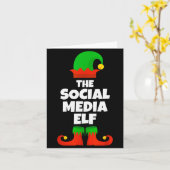 I'm The Social Media Elf Family Pajama Christmas F Kaart (Gele Bloem)