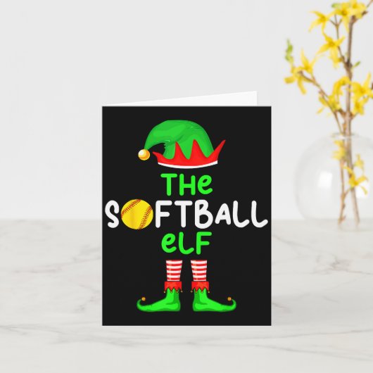 I'm The Softball Elf Christmas Family Matching Paj Kaart (Gele Bloem)