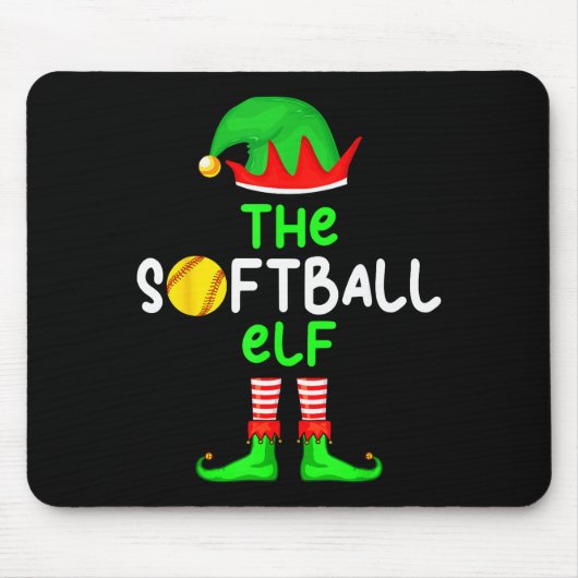 I'm The Softball Elf Christmas Family Matching Paj Muismat (Voorkant)