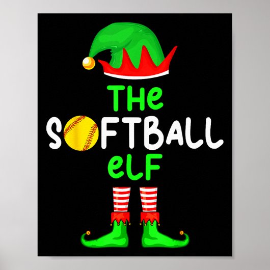 I'm The Softball Elf Christmas Family Matching Paj Poster (Voorkant)