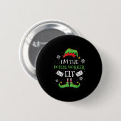 Im The Stal Worker Elf Christmas Ronde Button 5,7 Cm (Voorkant /achterkant)