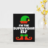 I'm The Supervisor Elf Family Pajama Christmas Fun Kaart (Gele Bloem)